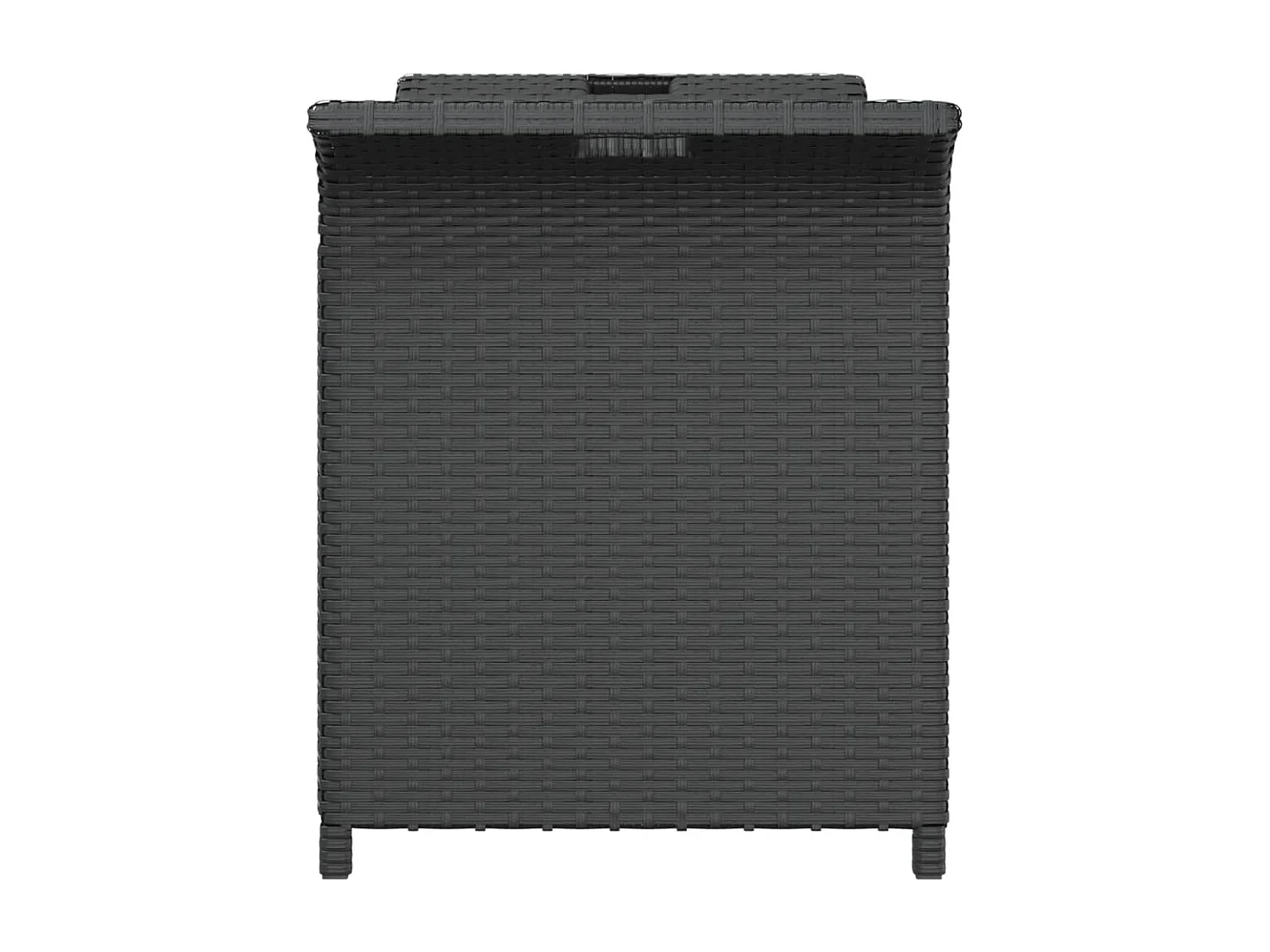 Banco de jardín con cojín ratán sintético negro 116x46x57 cm ES87130