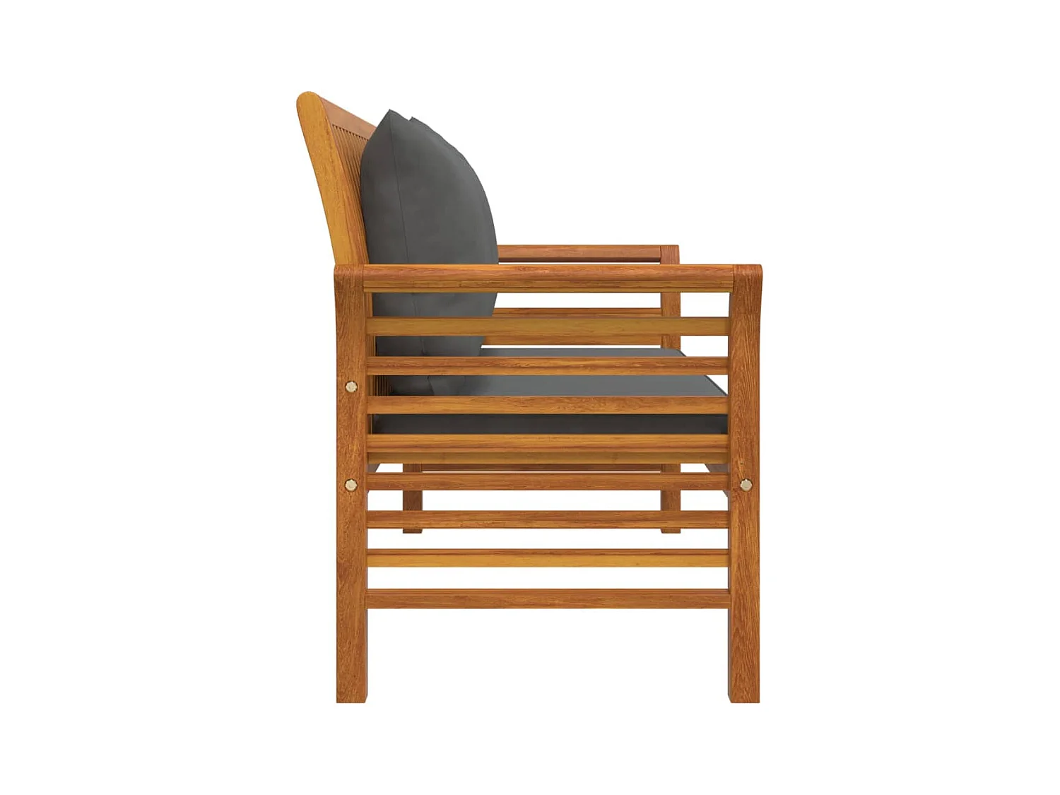 Banc de canapé avec coussins gris foncé Bois d'acacia solide REO28516