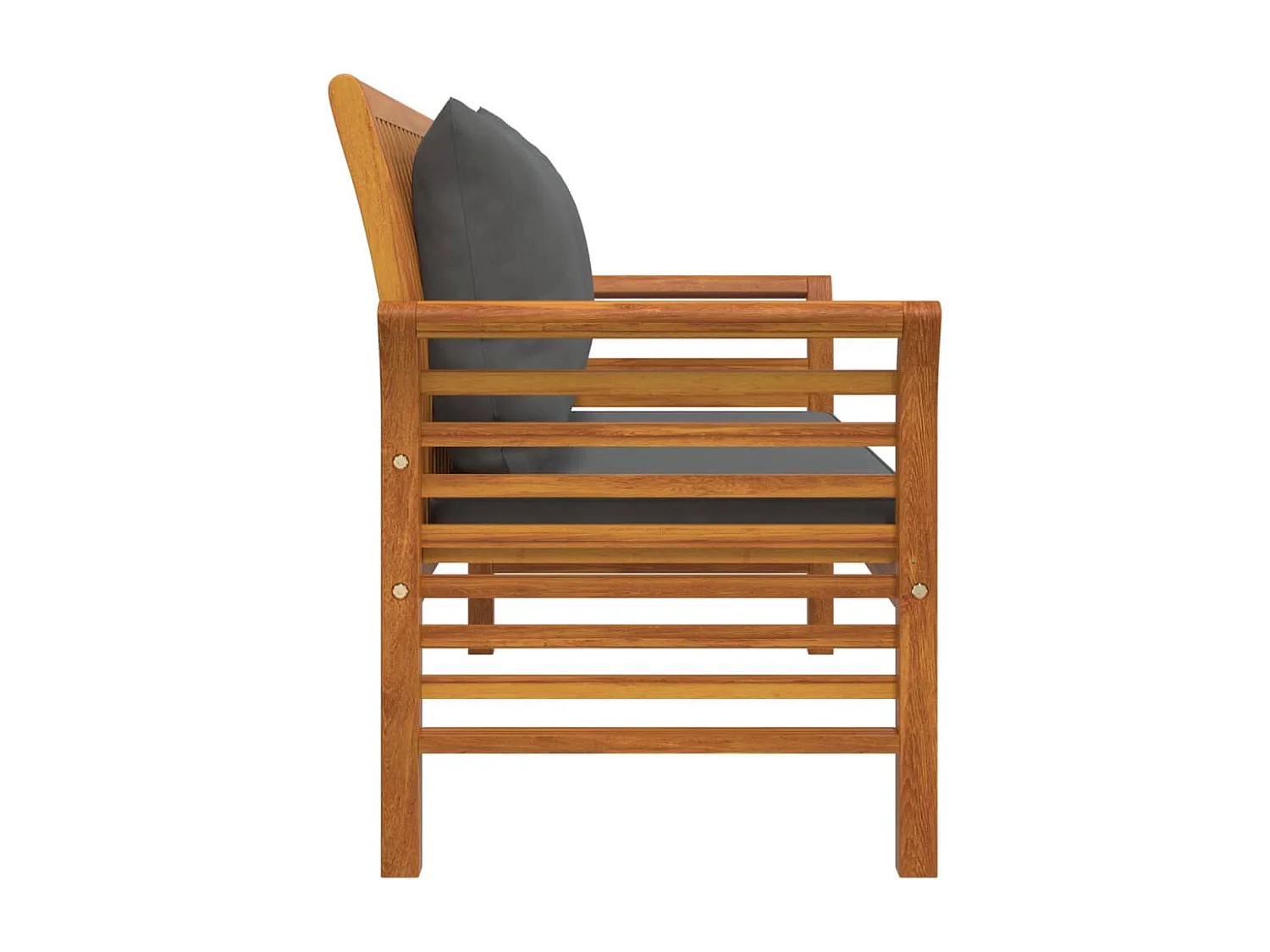 Banc de canapé avec coussins gris foncé Bois d'acacia solide REO28516