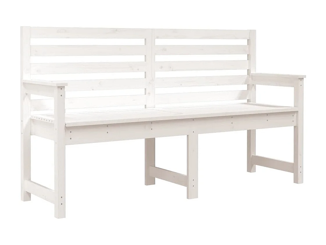 Banc de jardin blanc 159,5x48x91,5 cm bois massif de pin REO74507