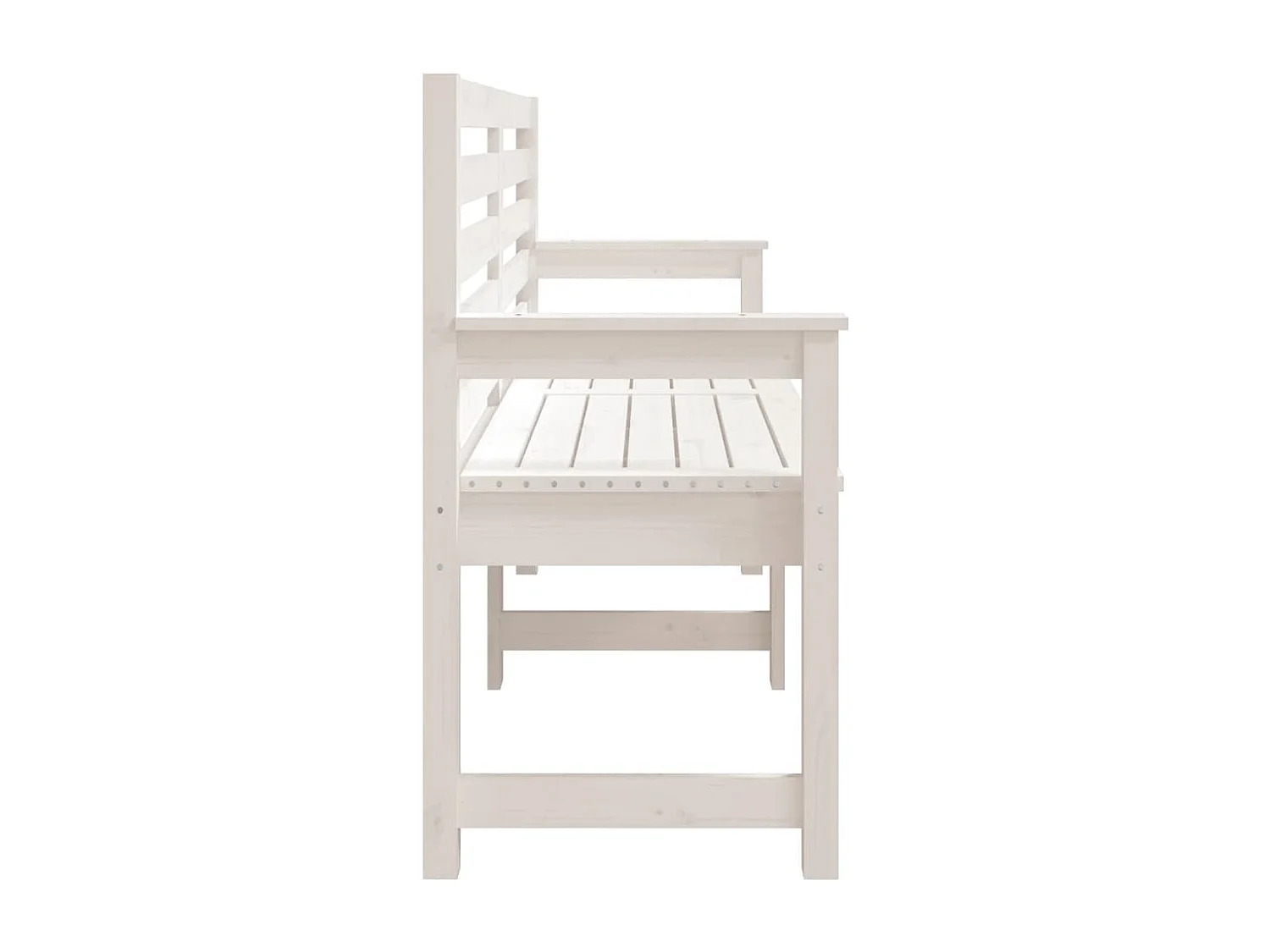 Banco de jardín madera maciza pino blanco 159,5x48x91,5 cm ES63806