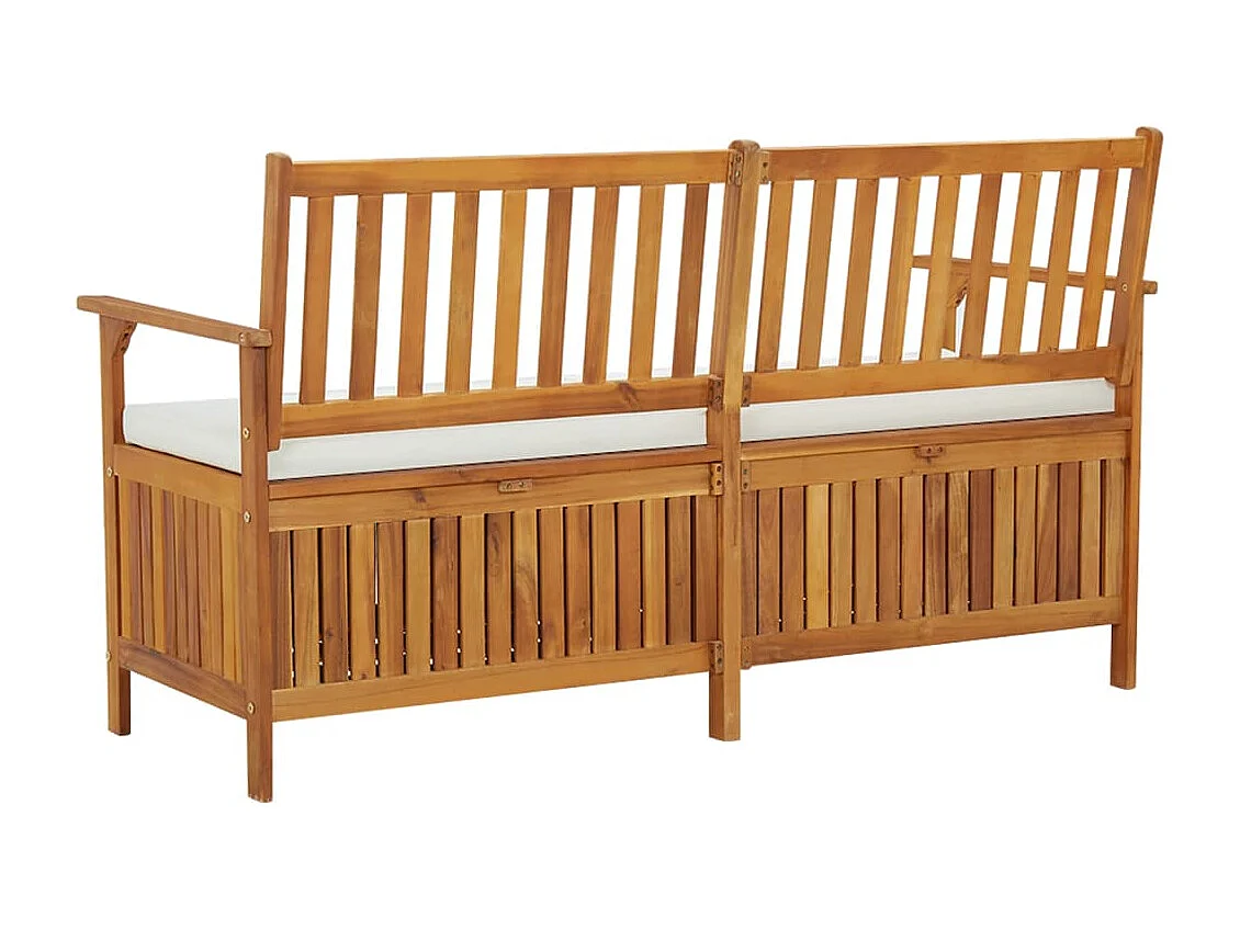 Banco de arrumação c/ almofadão 148 cm madeira de acácia maciça PT560785