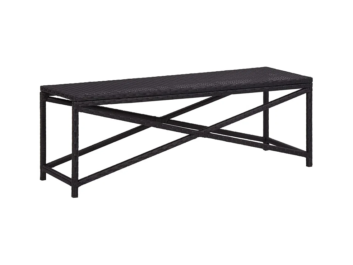 Banc de jardin 120 cm Résine tressée Noir REO74460