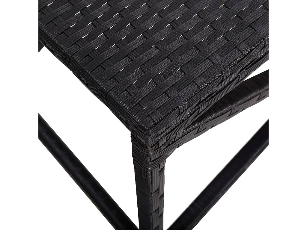 Banco de jardim 120 cm vime PE preto PT574897