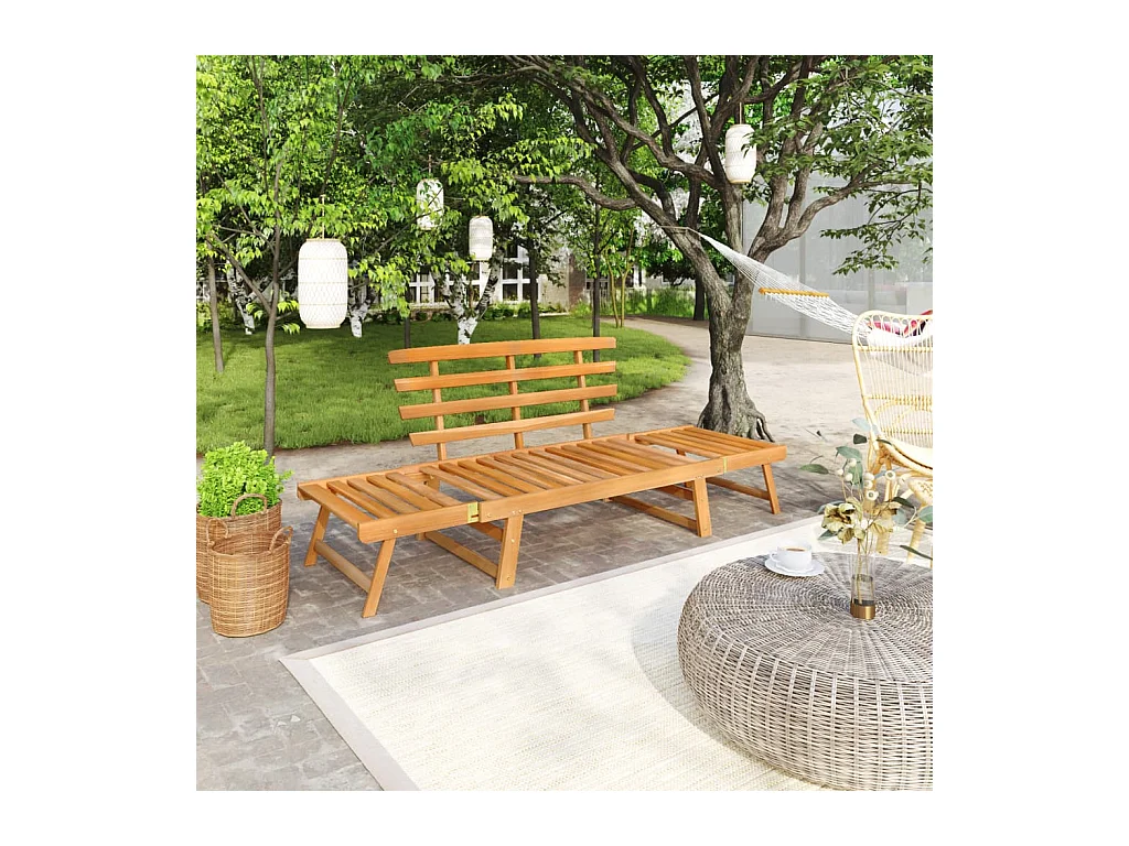 Tuinbank 2-in-1 190 cm massief acaciahout NL741225