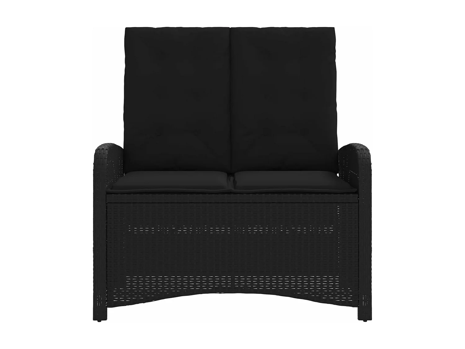 Sillón reclinable de jardín con cojines ratán sintético negro ES67120