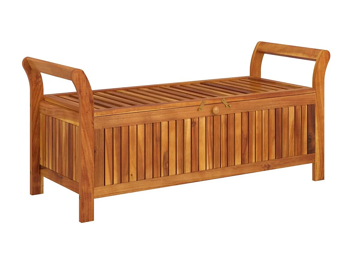Banc de rangement de jardin avec coussin 126 cm Bois d'acacia REO37379