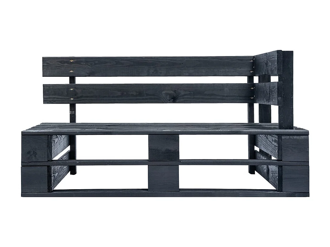 Banc d'angle palette de jardin bois noir REO84480