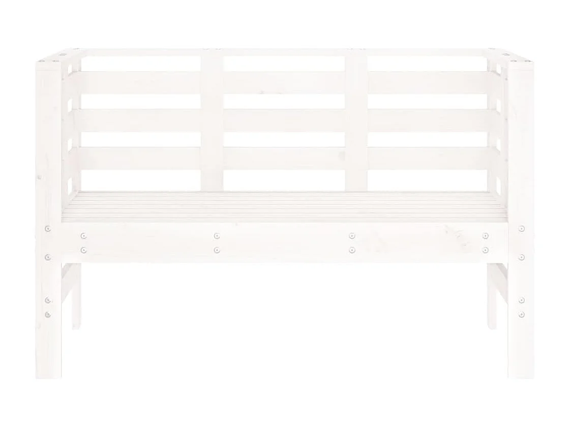 Banc de jardin blanc 111,5x53x71 cm bois massif de pin REO61867