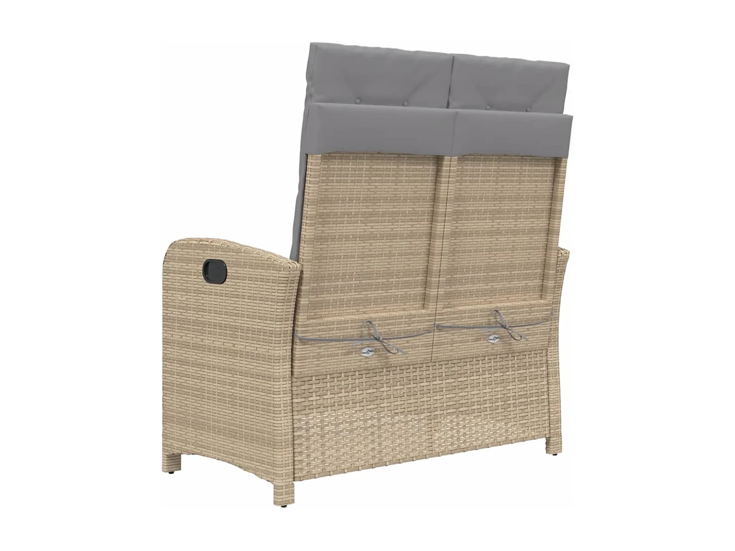 Banc inclinable de jardin avec coussins beige résine tressée REO75898