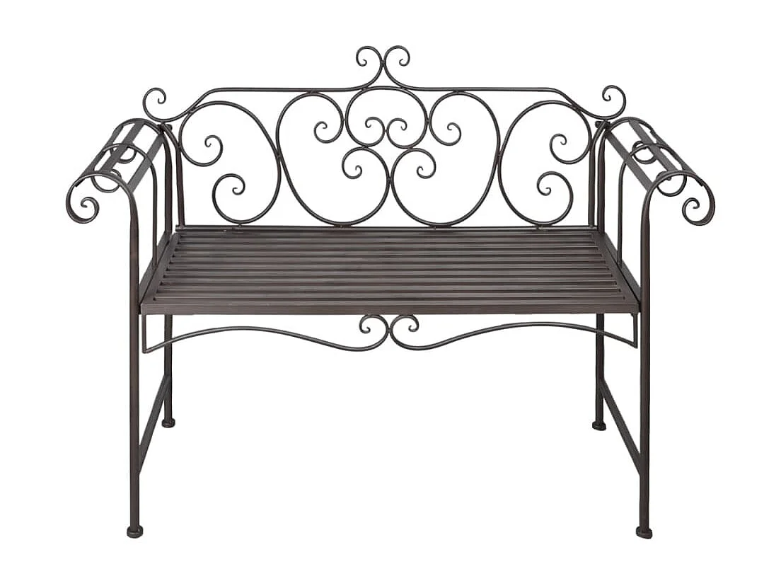 Banc de jardin 132 cm Acier Antique Marron REO92810