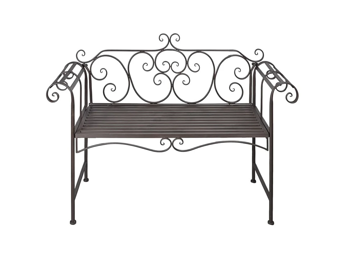 Banc de jardin 132 cm Acier Antique Marron REO92810