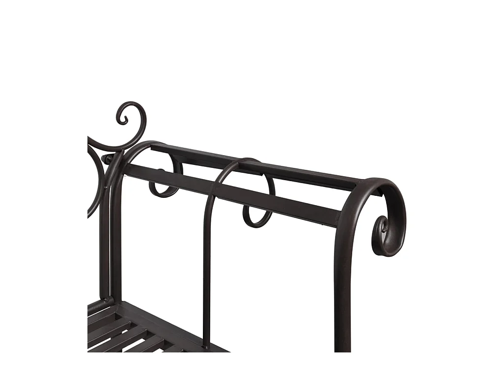 Banc de jardin 132 cm Acier Antique Marron REO92810