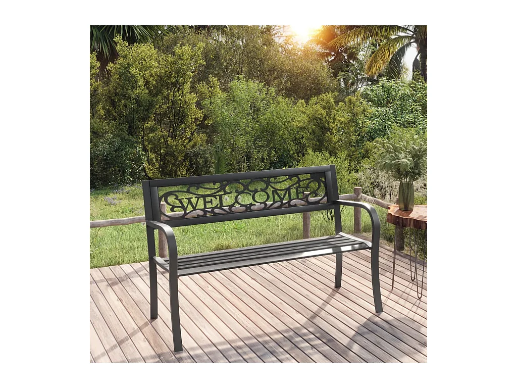 Banc de jardin 125 cm Acier Noir REO56142