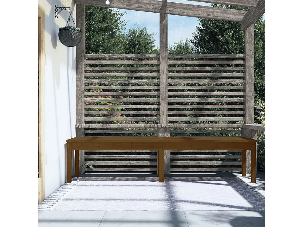 Banc de jardin à 2 places marron miel 203,5x44x45cm bois de pin REO52571