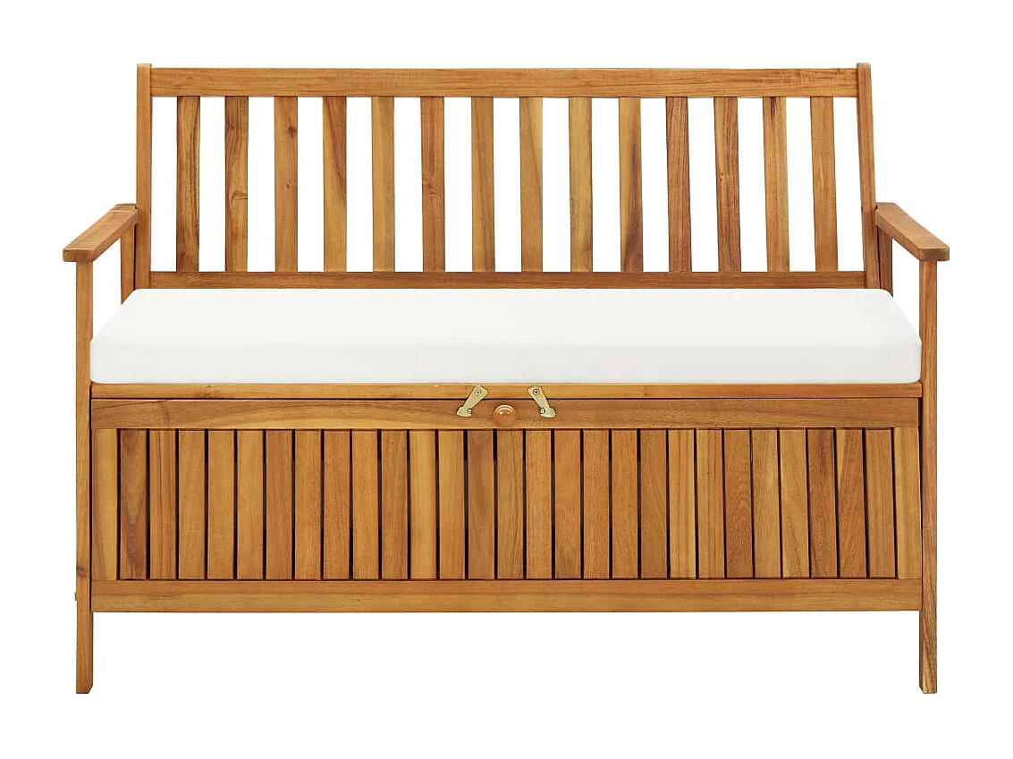Banco de almacenaje de jardín madera maciza acacia 120x63x84 cm ES10398