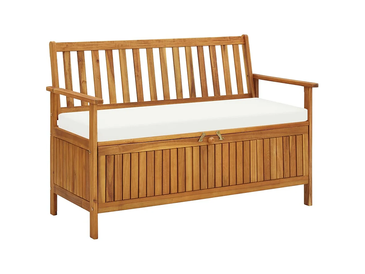 Banc de rangement de jardin Bois d'acacia solide 120x63x84 cm REO64186