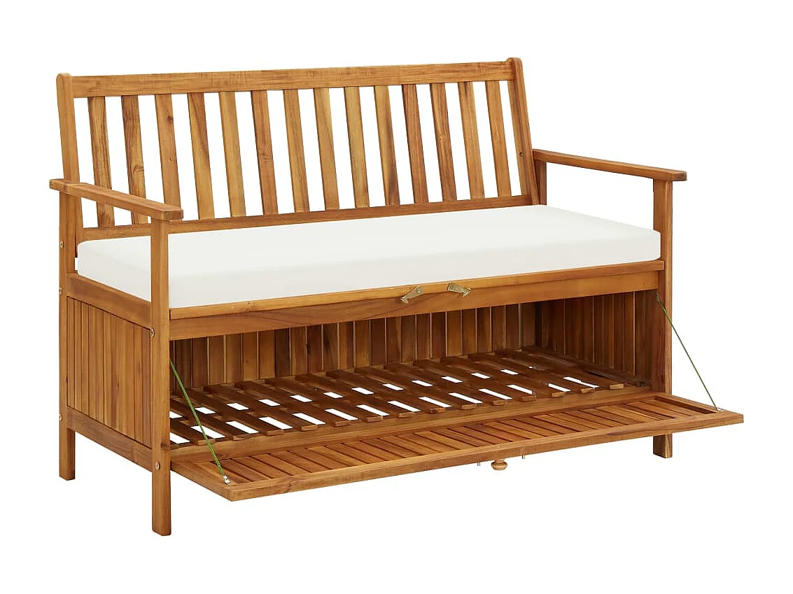 Banco armazenamento p/ jardim madeira acácia XL 120x63x84 cm PT632392