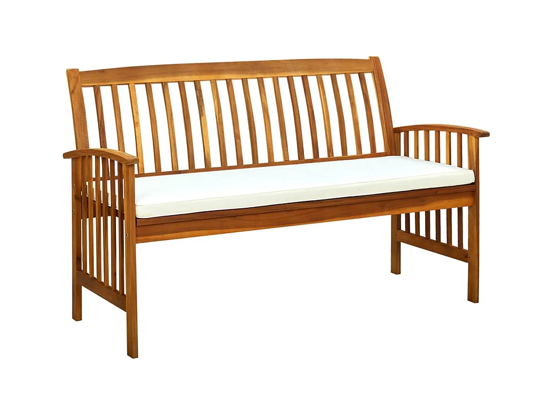 Banc de jardin avec coussin 147 cm Bois d'acacia massif REO26278