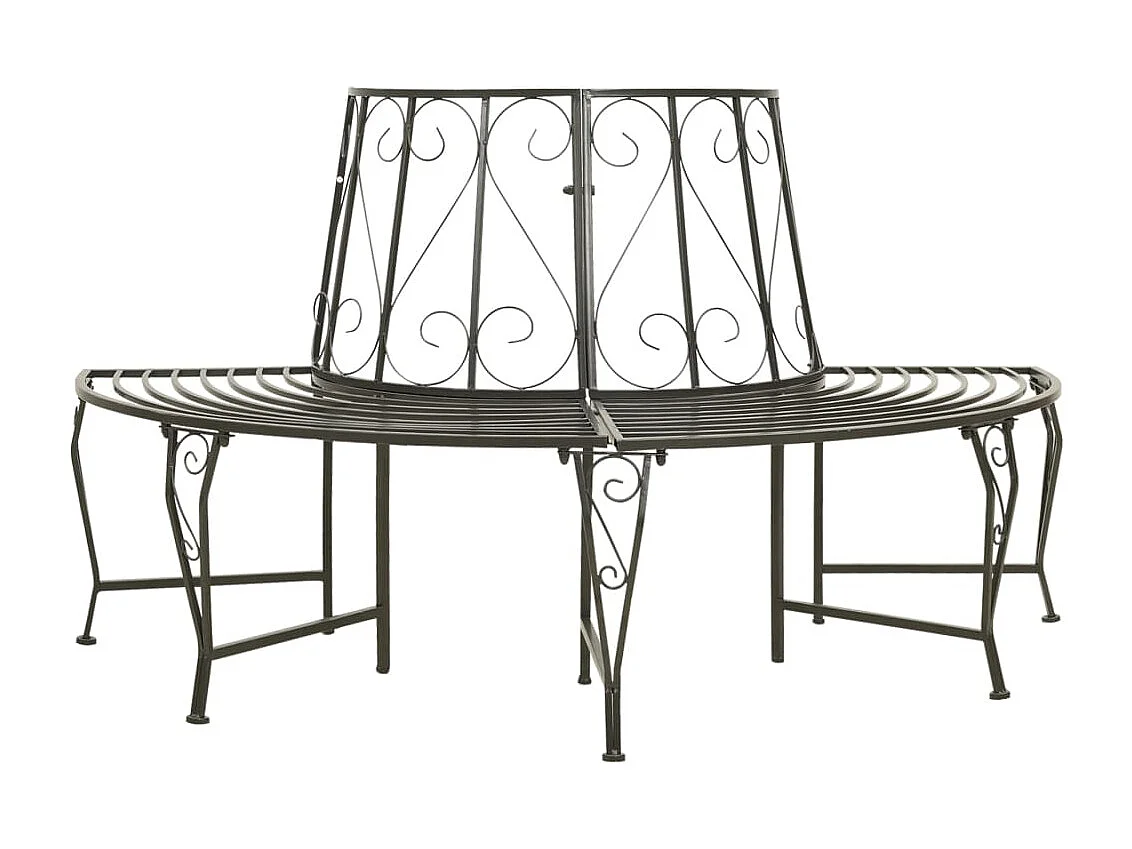 Banc d'arbre de jardin Demi-rond 160 cm Acier REO83004