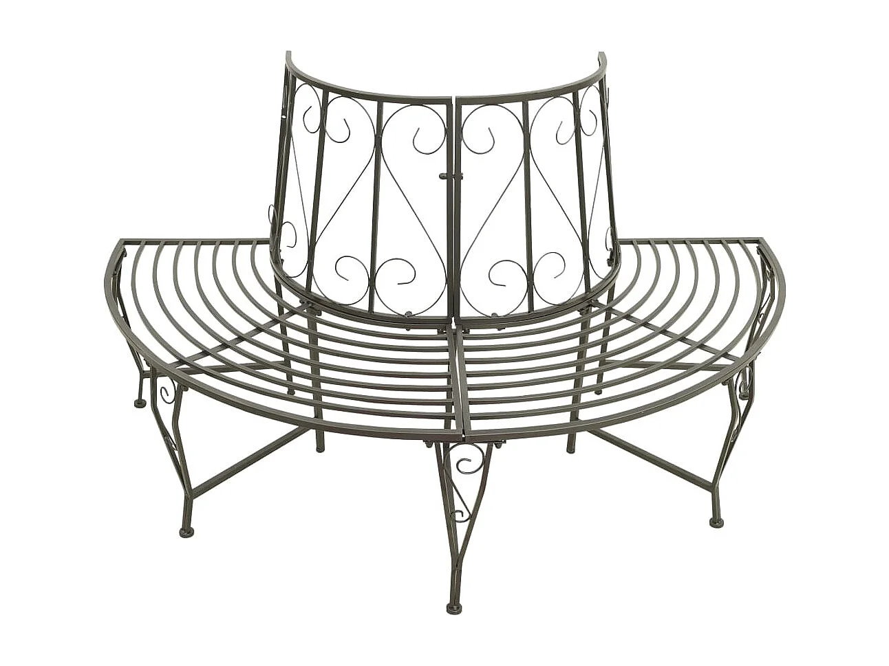 Banc d'arbre de jardin Demi-rond 160 cm Acier REO83004