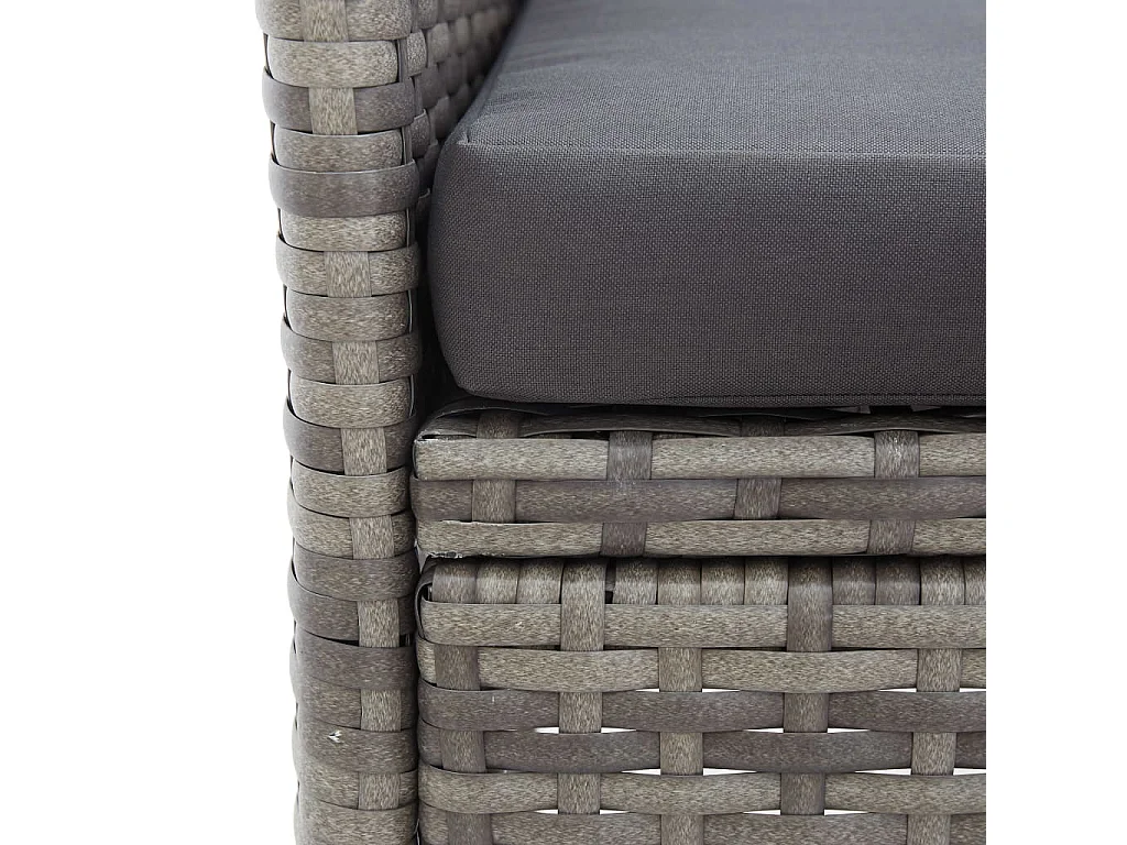 Banco de jardim 2 lugares com mesa centro 143 cm vime PE cinza PT856574