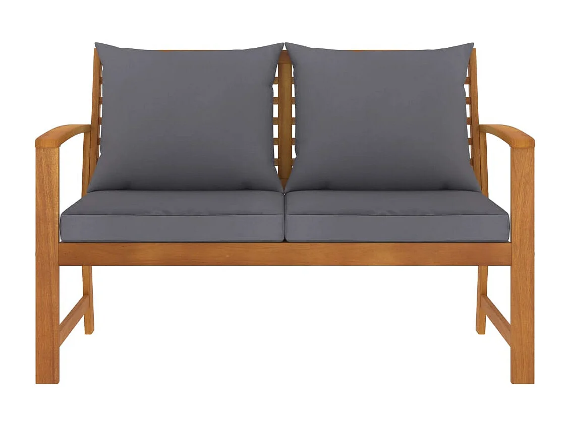 Banco jardim 120 cm c/ almofadão cinzento-escuro acácia maciça PT749605