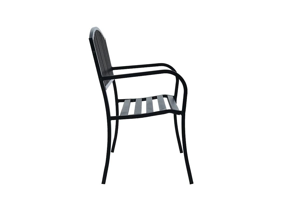 Banc de jardin 125 cm Noir Acier REO75471