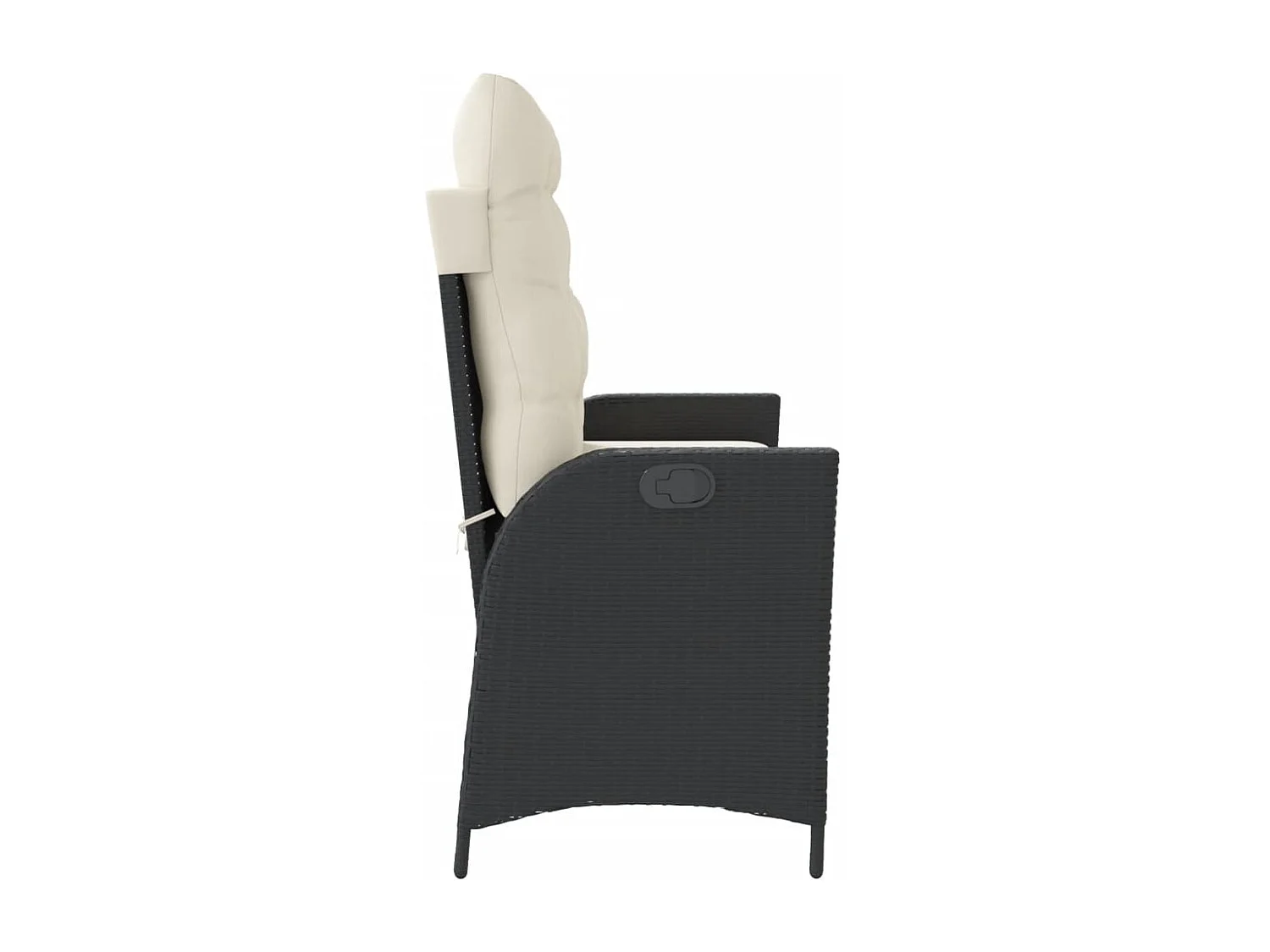 Sillón reclinable de jardín con cojines ratán sintético negro ES37368