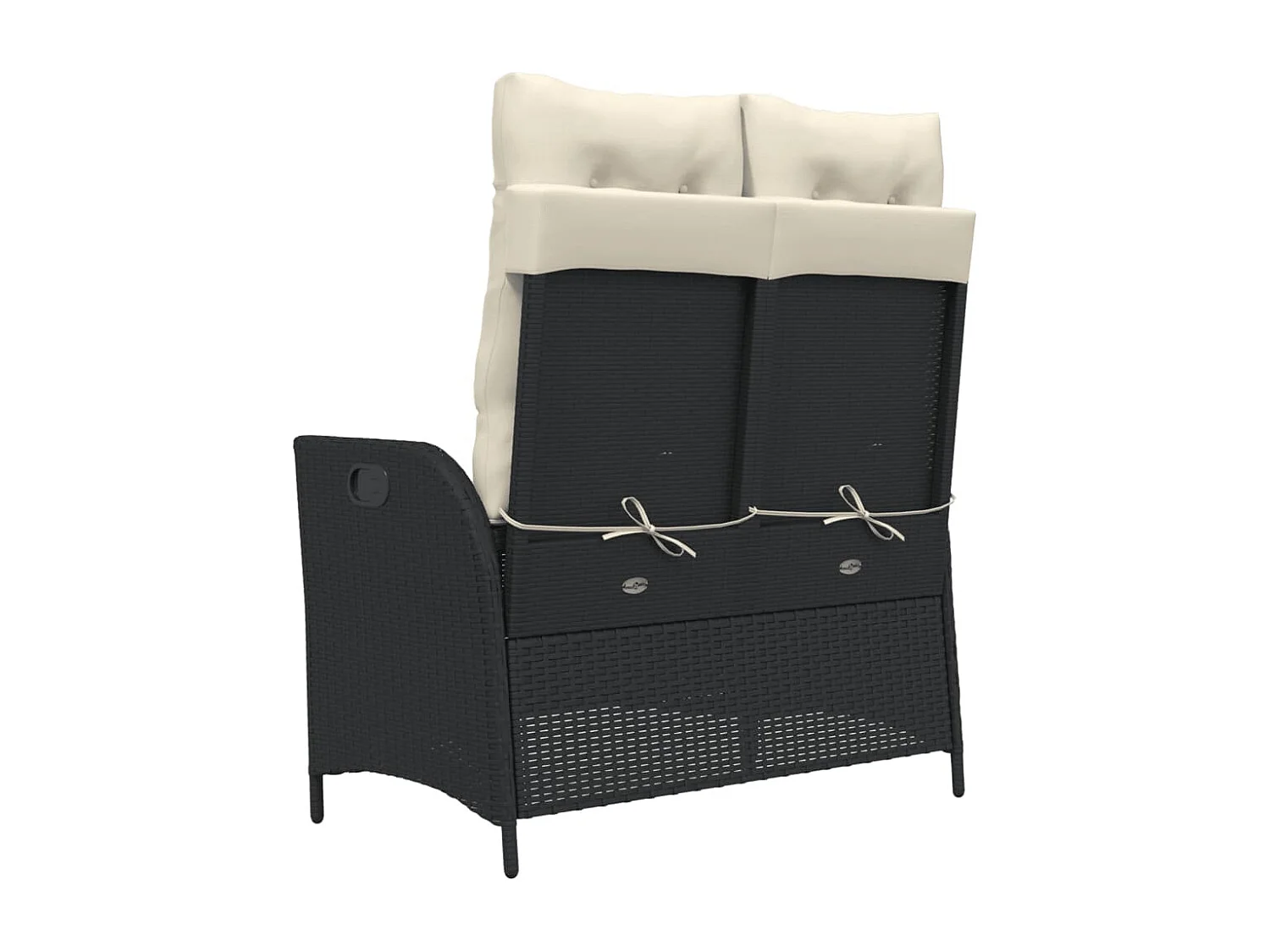 Sillón reclinable de jardín con cojines ratán sintético negro ES37368