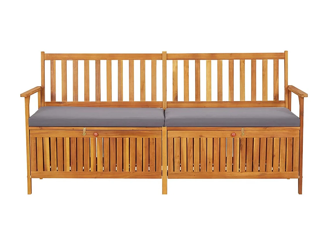 Banco de almacenaje con cojín madera maciza de acacia 170 cm ES34728
