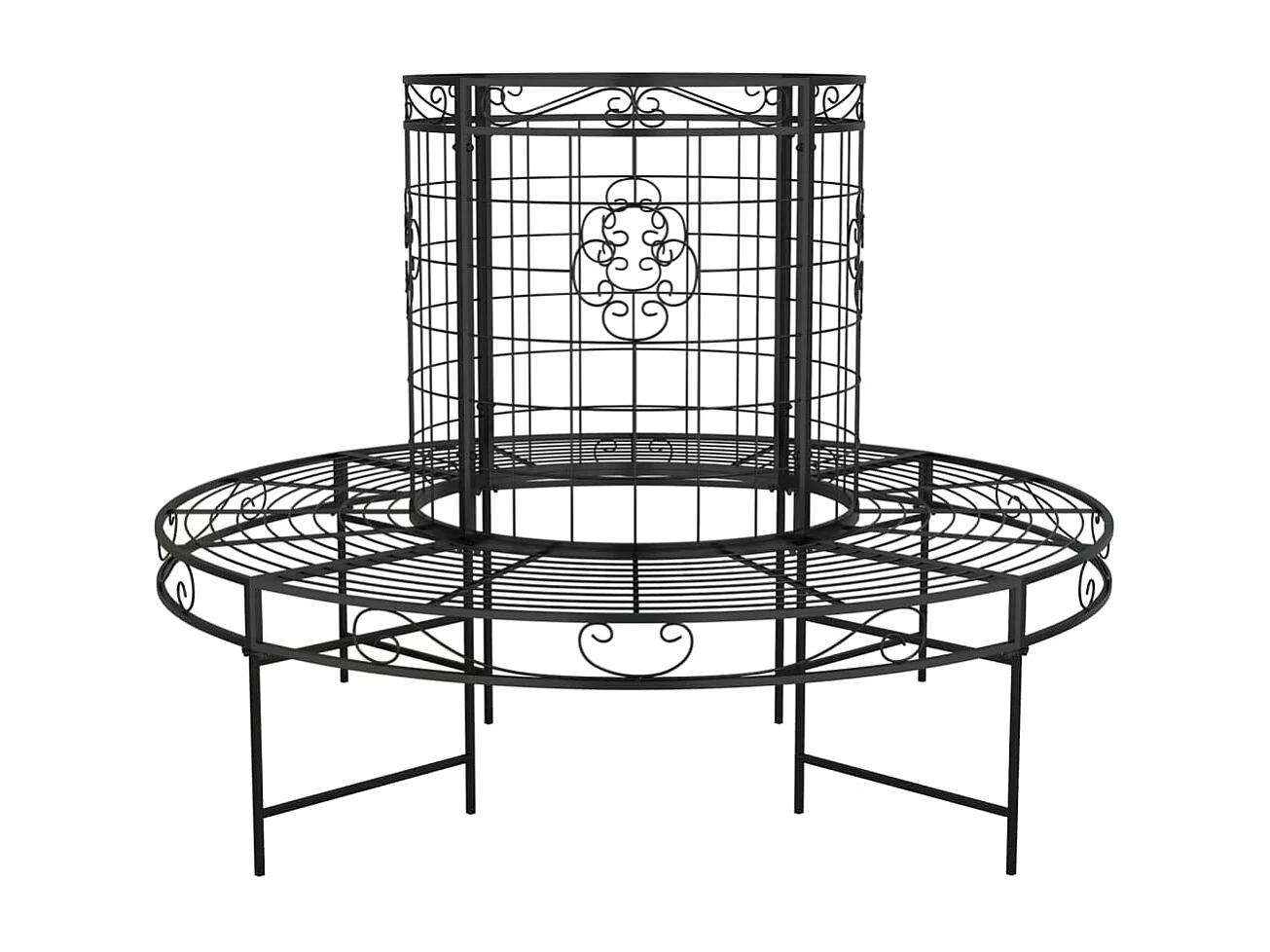 Banc circulaire tour d'arbre Ø137 cm Noir Acier REO42967