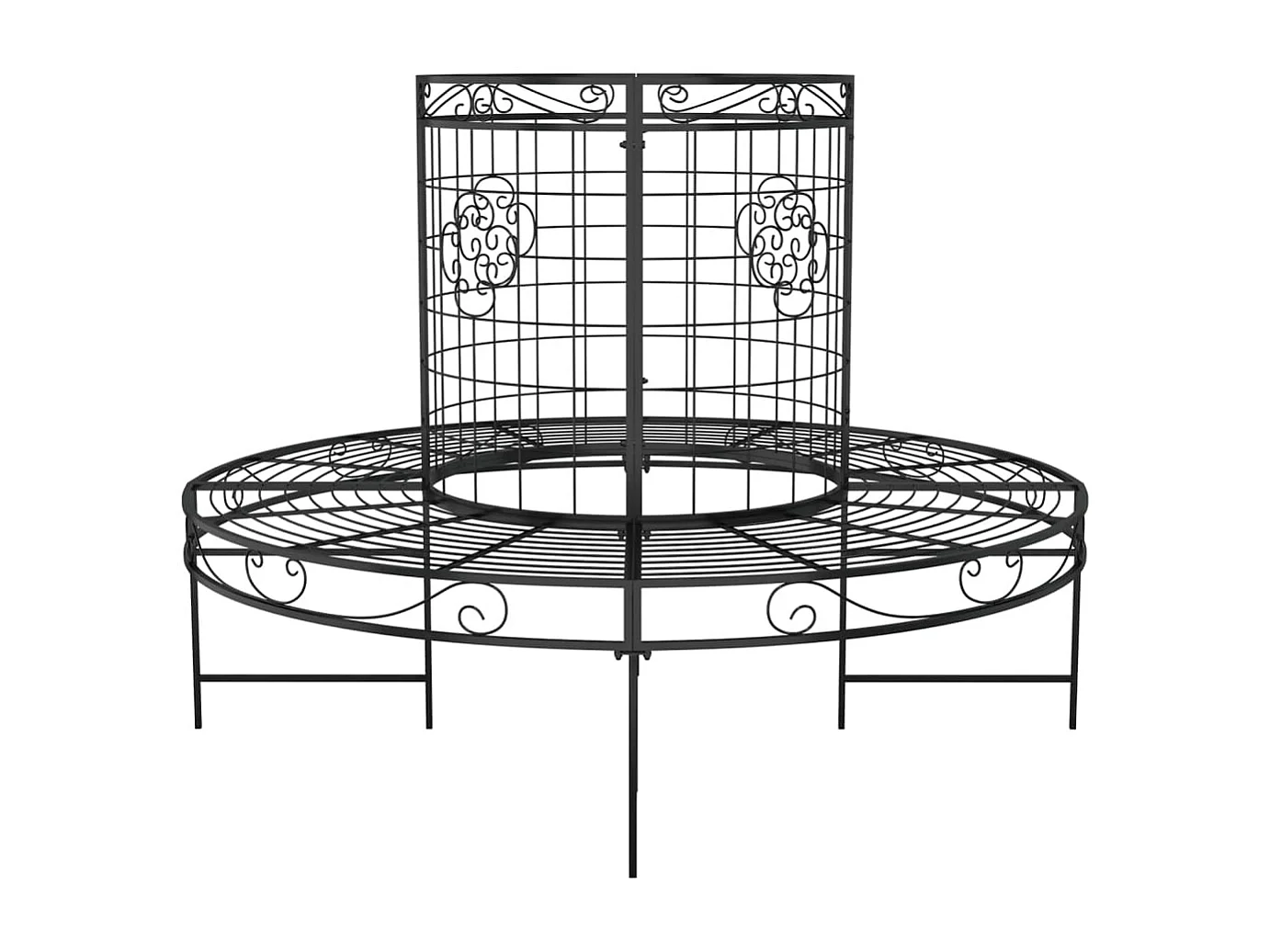 Banc circulaire tour d'arbre Ø137 cm Noir Acier REO42967