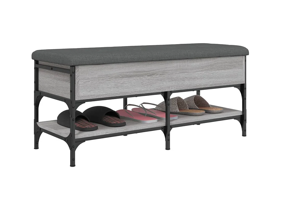 Banc à chaussures sonoma gris 102x42x45 cm bois d'ingénierie REO14307
