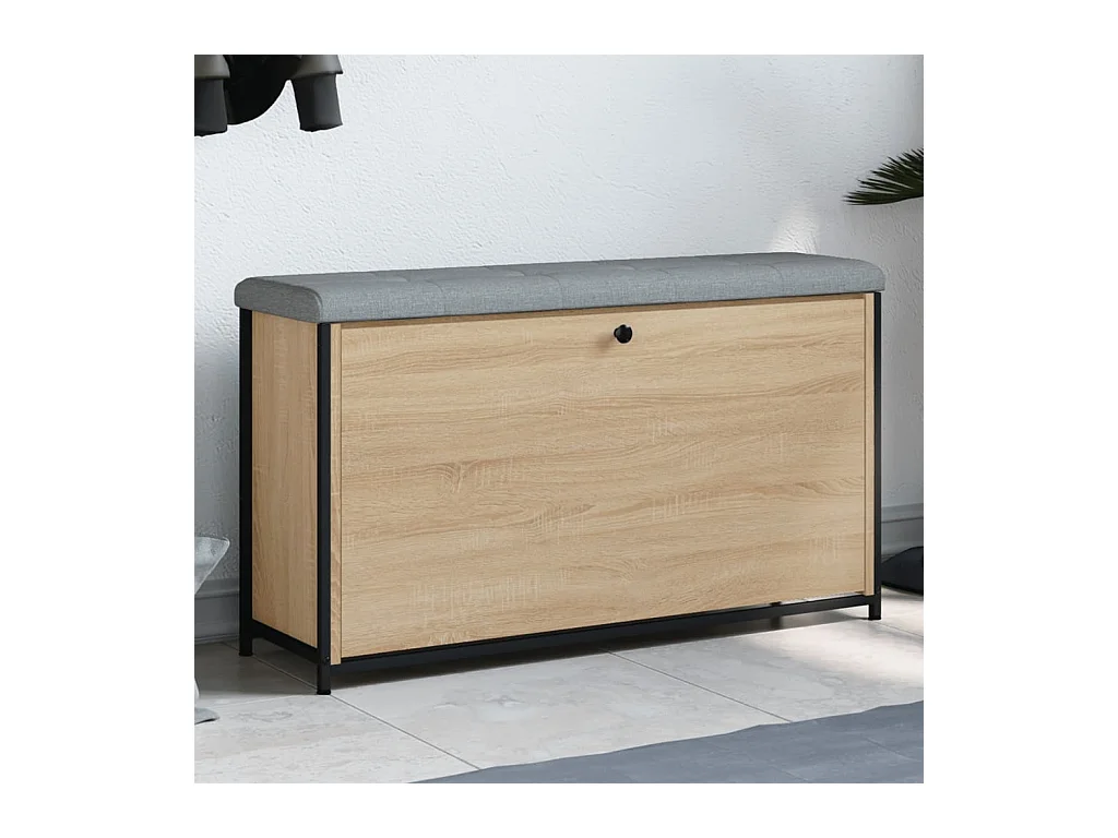 Banc à chaussures tiroir rabattable chêne sonoma 102x32x56 cm REO69244