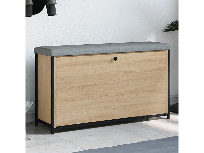 Banc à chaussures tiroir rabattable chêne sonoma 102x32x56 cm REO69244