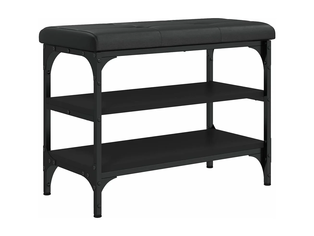 Schoenenbank 62x32x47 cm bewerkt hout zwart NL798464