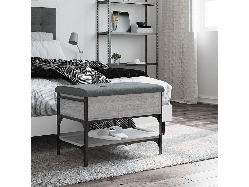 Banc à chaussures sonoma gris 62x42x45 cm bois d'ingénierie REO65014