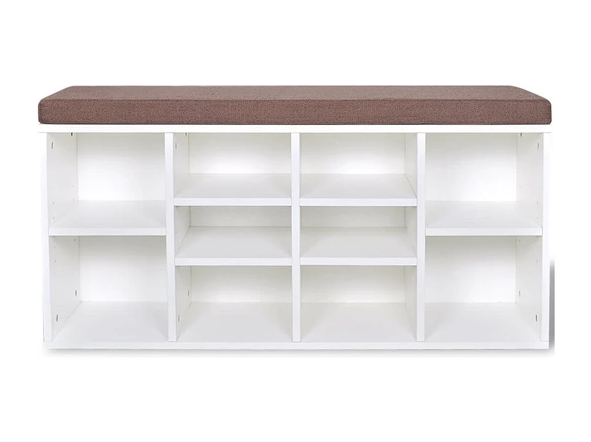 Banc de rangement à chaussures 10 compartiments Blanc REO46663