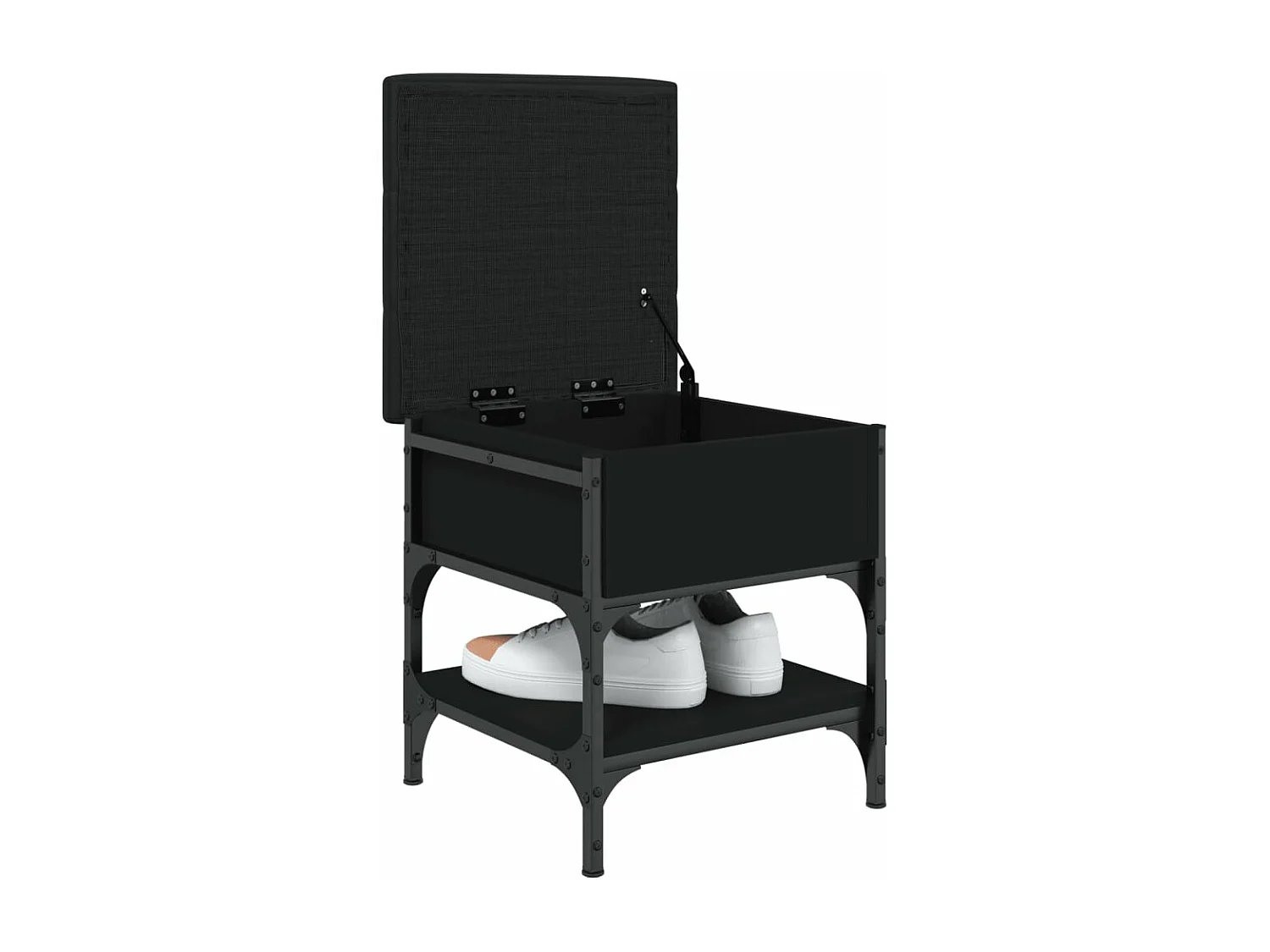 Banc à chaussures noir 42x42x45 cm bois d'ingénierie REO36201