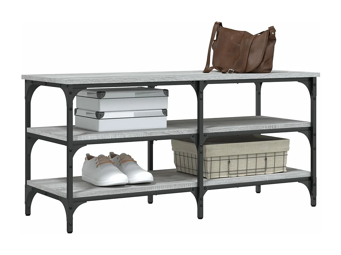 Banc à chaussures sonoma gris 100x38,5x49 cm bois d'ingénierie REO41550