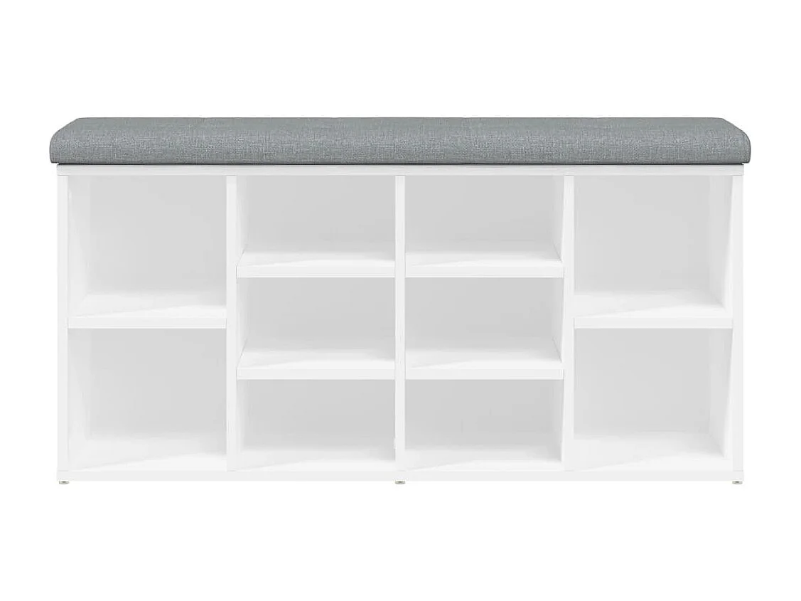 Banco zapatero madera de ingeniería blanco 102x32x50 cm ES648131