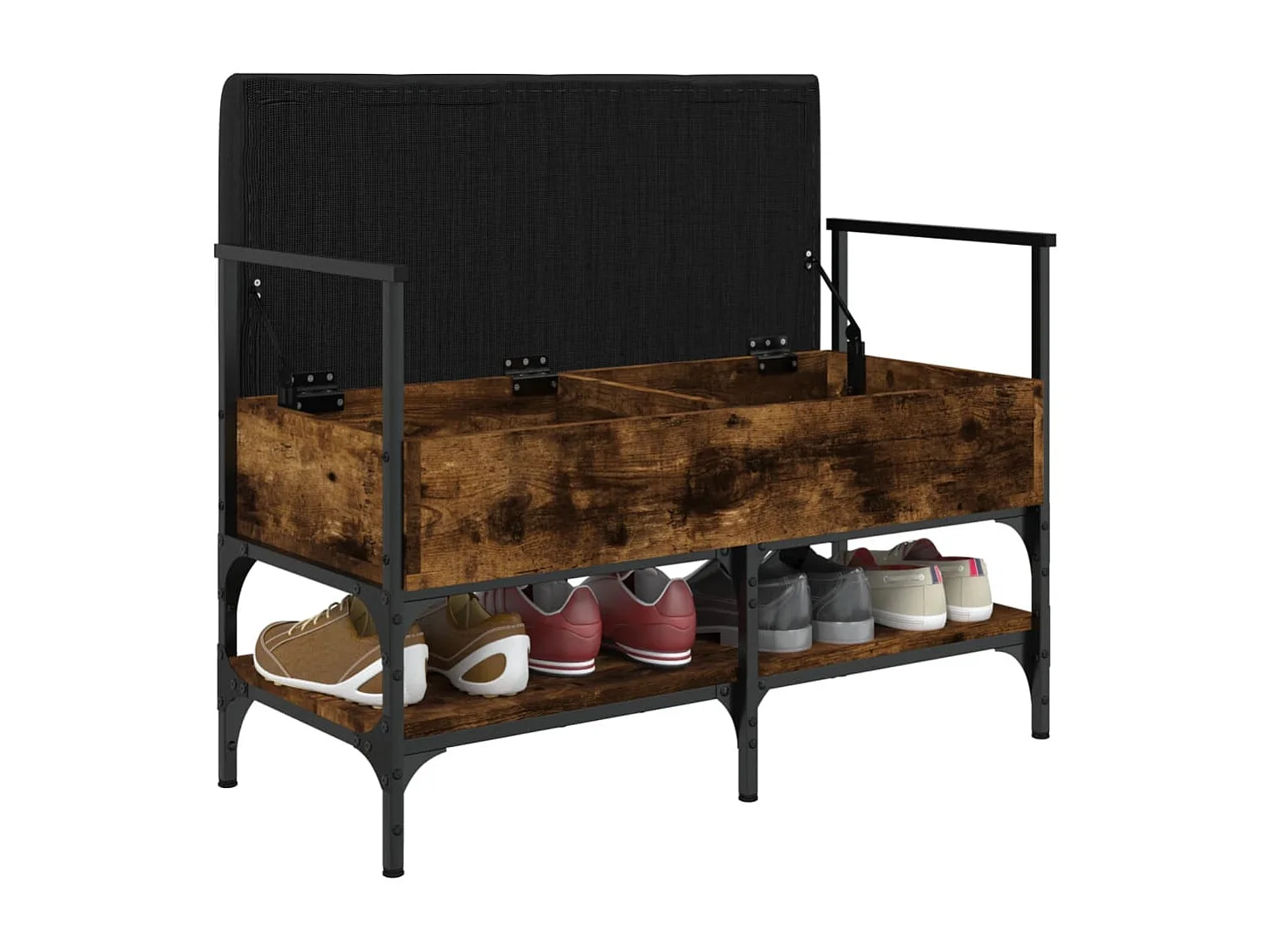 Schoenenbank 85,5x42x57,5 cm bewerkt hout gerookt eikenkleurig NL393332