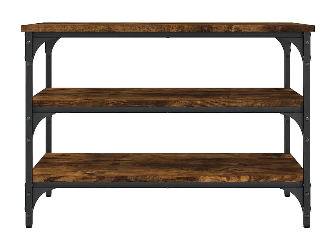 Banc à chaussures chêne fumé 70x38,5x49 cm bois d'ingénierie REO41032