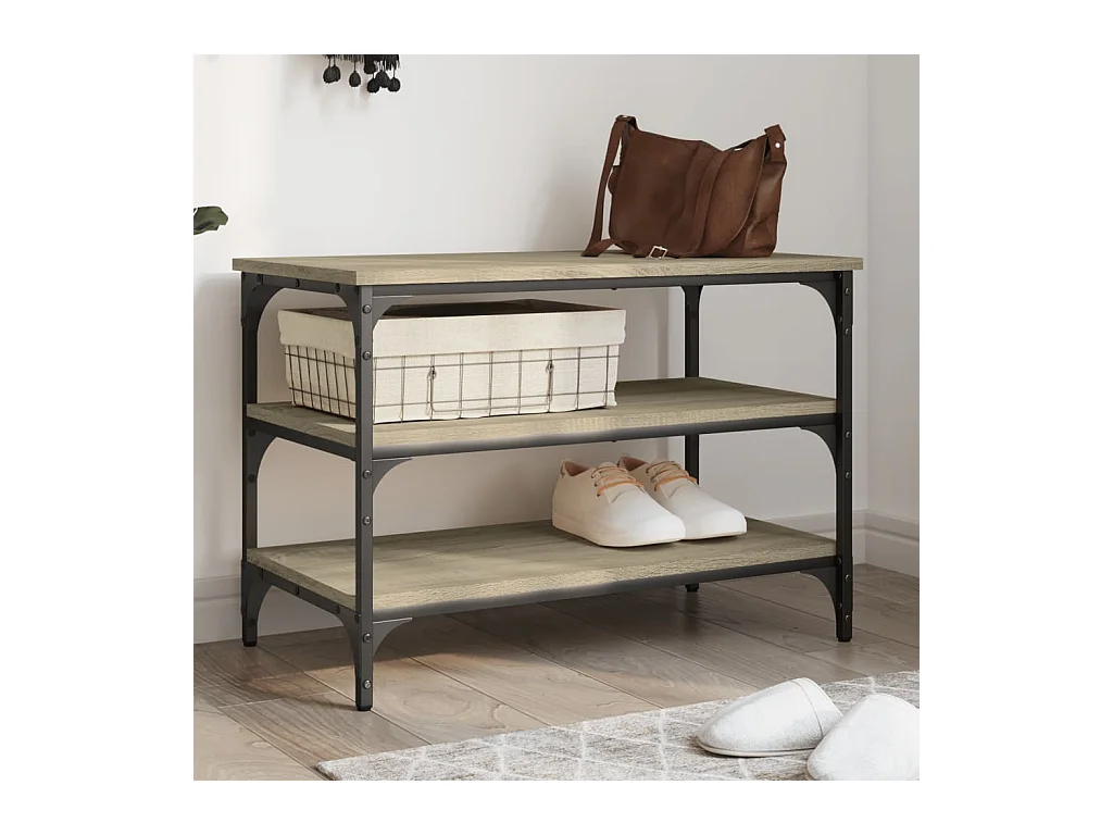Banc à chaussures chêne sonoma 70x38,5x49 cm bois d'ingénierie REO83372