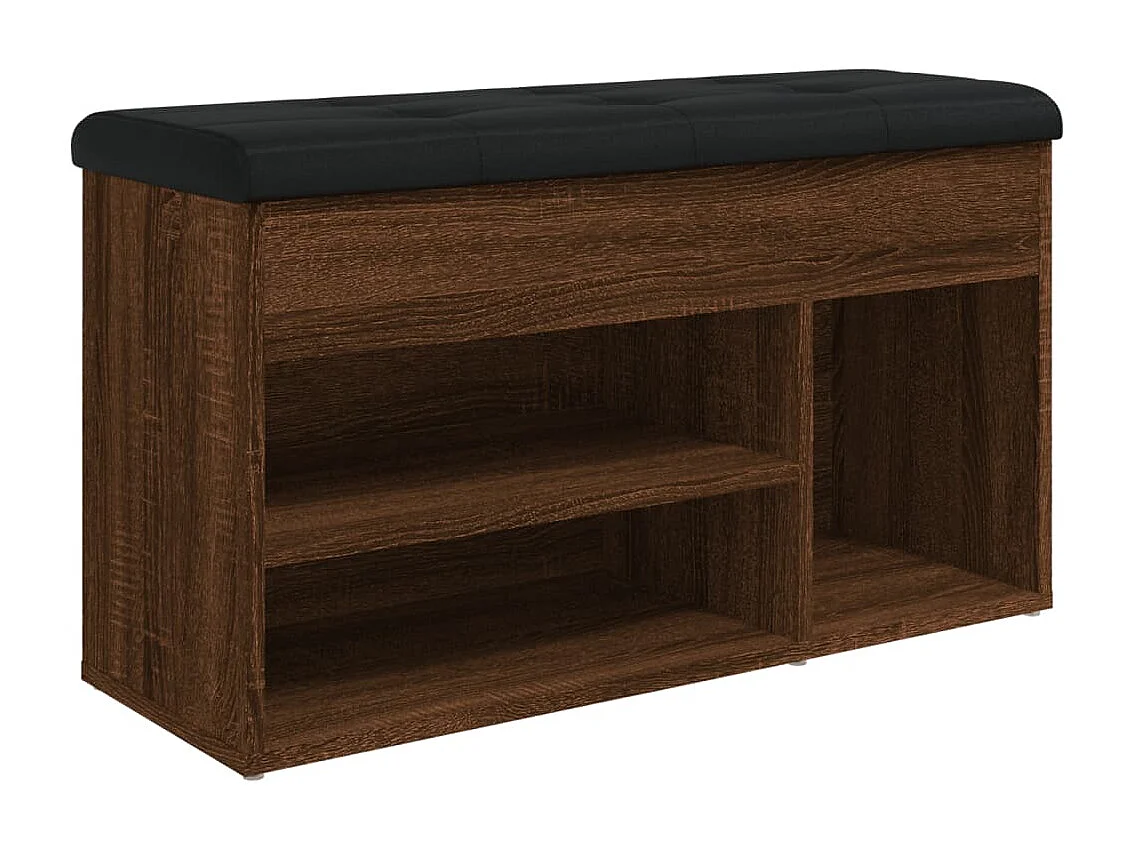 Banc à chaussures chêne marron 82x32x45,5 cm bois d'ingénierie REO62000
