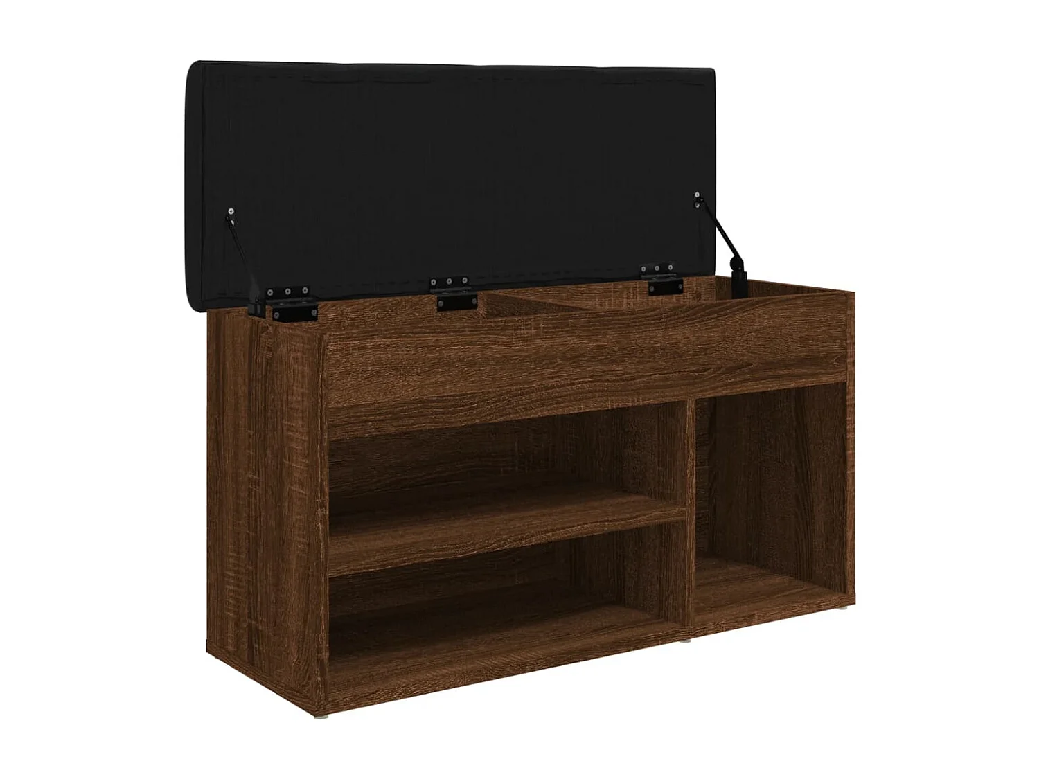 Schoenenbank 82x32x45,5 cm bewerkt hout bruin eikenkleur BE211783