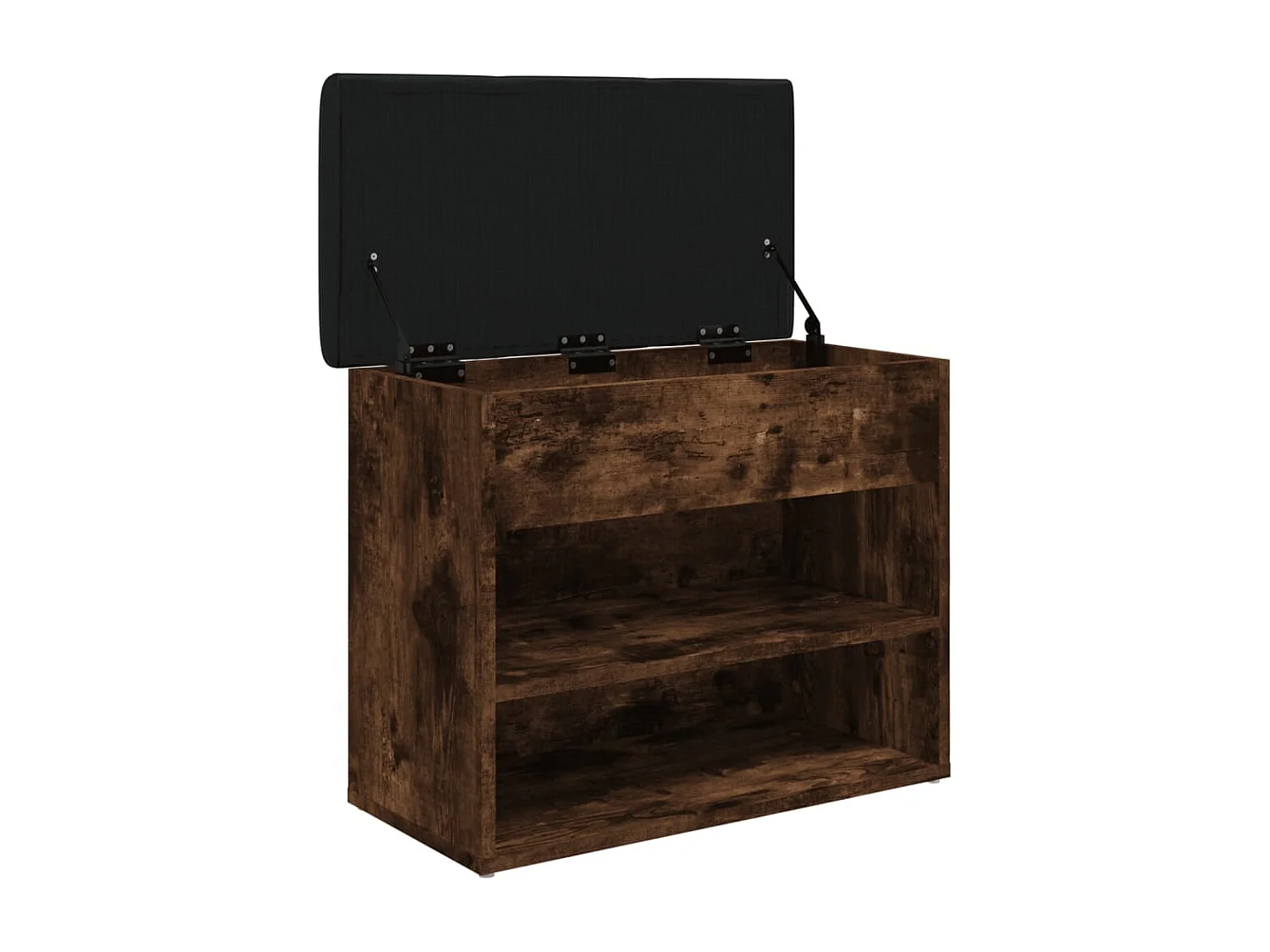 Banc à chaussures chêne fumé 62x32x50 cm bois d'ingénierie REO37955