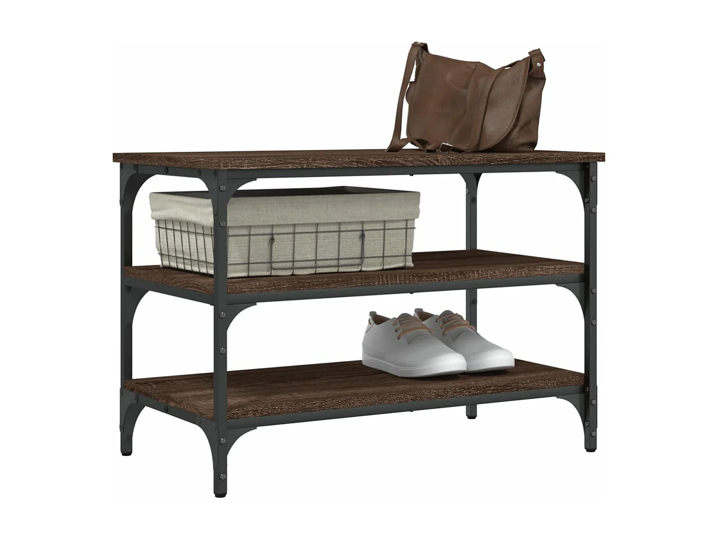 Banc à chaussures chêne marron 70x38,5x49 cm bois d'ingénierie REO98452