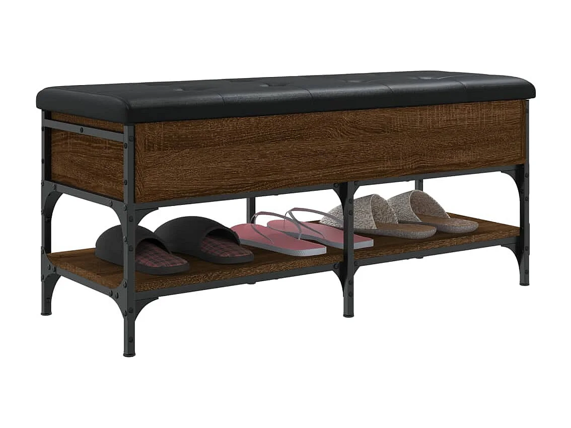 Banc à chaussures chêne marron 102x42x45 cm bois d'ingénierie REO53631